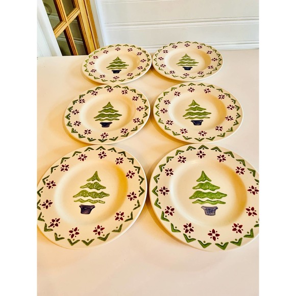 Vintage Pfaltzgraff Nordic Christmas Set of Six 8” Salad Plates - Picture 1 of 3
